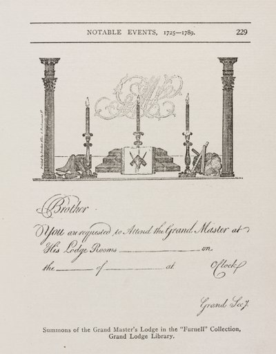 Convocação da Loja dos Grandes Mestres, meados dos anos 1700 de Irish School