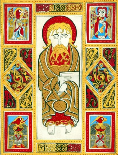ilustração de The Book of Kells, 800 (iluminação) de Irish School