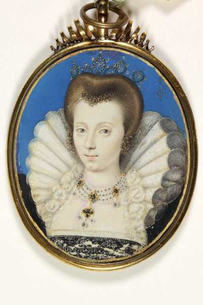 Uma senhora tradicionalmente identificada como Elizabeth Bruges, Lady Kennedy (aguarela em velino) de Isaac (attr. to) Oliver