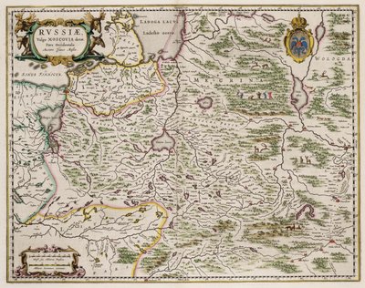Mapa da Rússia Ocidental De: Norte e Leste, 1664 de Isaac Abrahamsz. Massa