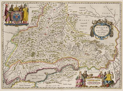Mapa do Sul da Rússia De: Norte e Leste, 1664 de Isaac Abrahamsz. Massa