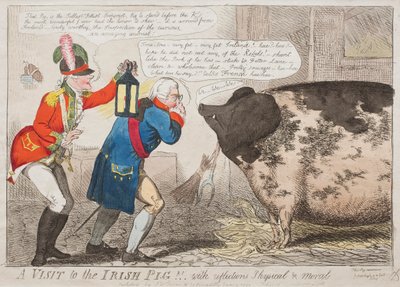 Uma Visita ao Porco Irlandês!! Com reflexões físicas e morais de Isaac Cruikshank