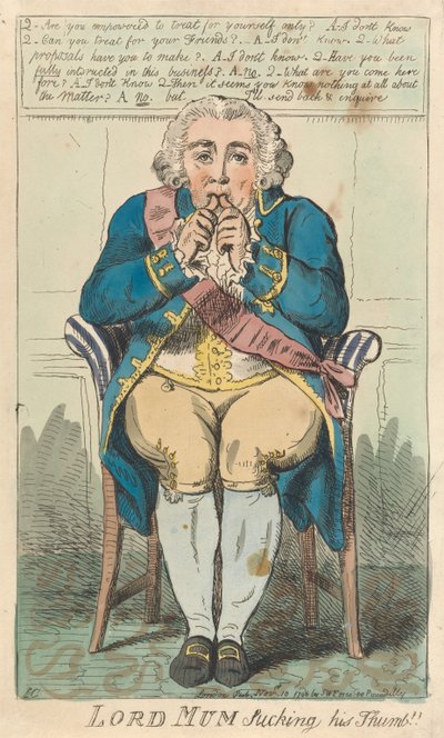 Lord Mum a chupar o polegar de Isaac Cruikshank