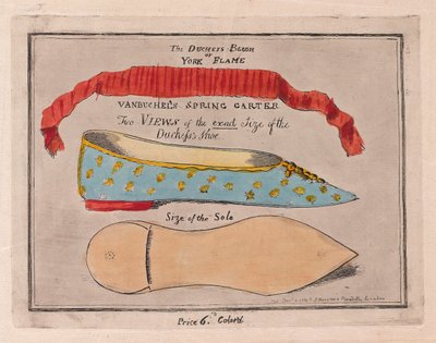 A duquesa Blush ou York Flame, pub. 1791 (gravura colorida à mão) de Isaac Cruikshank