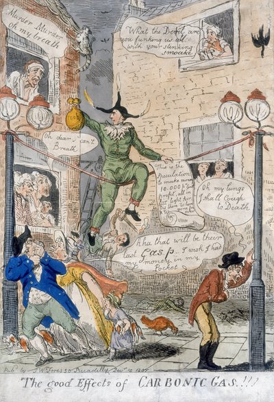 Os bons efeitos do gás carbônico !, 1807 (gravura colorida à mão) de Isaac Cruikshank