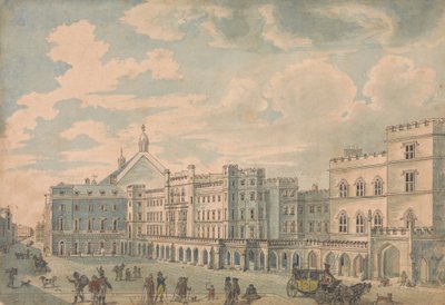 Vista das Casas dos Senhores e Comuns do Antigo Pátio do Palácio de Isaac Cruikshank