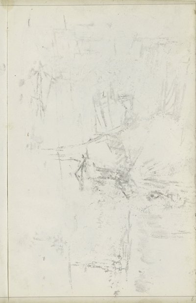 Abklatsch do desenho de giz na folha 5 verso de Isaac Israels