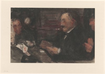 Cavalheiros jogando cartas no café de Isaac Israels