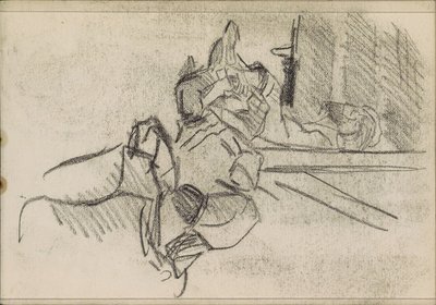 Reclinando o homem, possivelmente a dormir de Isaac Israels