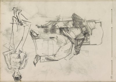 Homem sobre uma cadeira e mulher de pé de Isaac Israels
