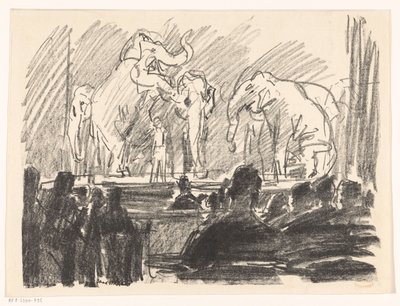 Desempenho de elefantes em um palco de Isaac Israels