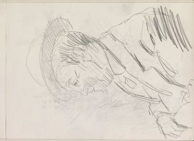 Retrato de um homem desconhecido com chapéu, em perfil de Isaac Israels