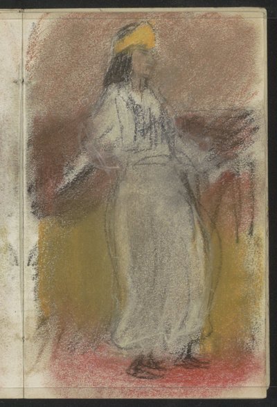 Mulher em pé em roupas orientais de Isaac Israels
