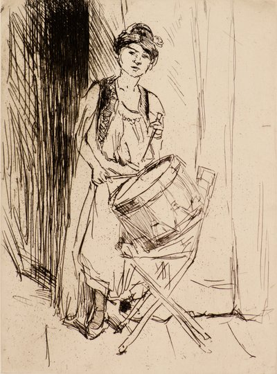 A Dama com o Tambor (gravura) de Isaac Israels