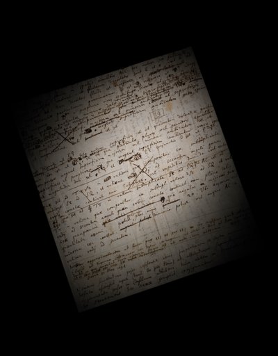 Duas páginas de revisões do Principia Mathematica de Isaac Newton