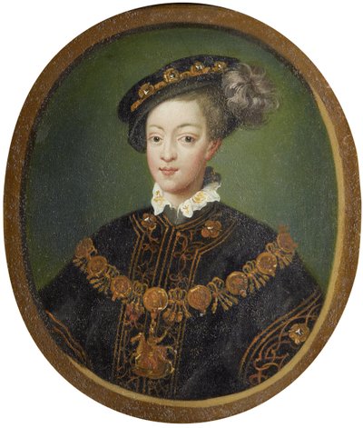 Eduardo VI 1537-1553, rei da Inglaterra, século XVI de Isaac Oliver