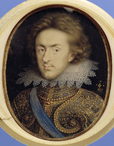 Retrato em miniatura de Henrique (1594-1612) Príncipe de Gales (aguarela sobre velino) de Isaac Oliver