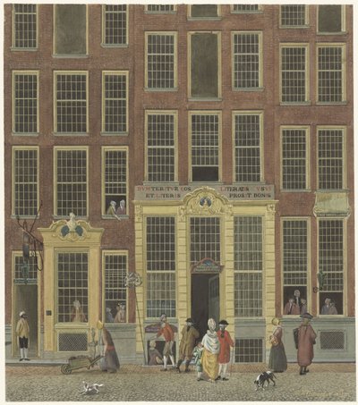 Livraria e lotaria de Jan de Groot em Kalverstraat em Amesterdão de Isaac Ouwater