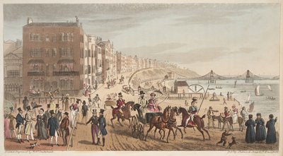 Personagens no Steyne, Brighton, do The English Spy publicado em 1824 de Isaac Robert Cruikshank