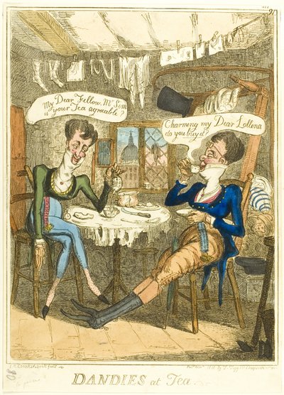 Dandies no chá de Isaac Robert Cruikshank