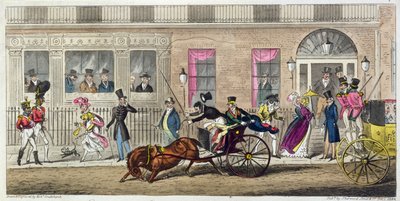 Exterior do Fishmongers Hall, um colapso regular, 1824 (aquatint) de Isaac Robert Cruikshank