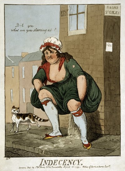 Indecência, 1799 de Isaac Robert Cruikshank