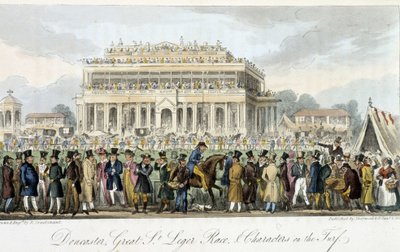 Le prix Saint Léger à Doncaster (les courses) - em "The english spy" por Charles Molloy Westmacott, doente. por Robert Cruikshank, Londres de Isaac Robert Cruikshank