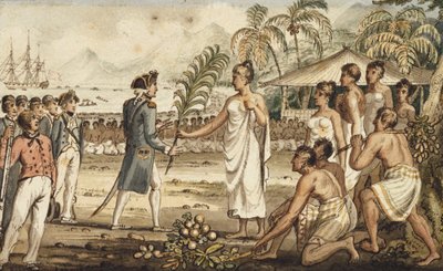 Oatehite &39;, das Viagens do Capitão Cook (aquarela) de Isaac Robert Cruikshank