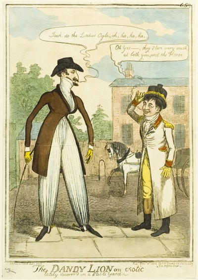 O Leão Dandy, um exótico descoberto recentemente no pátio de um estábulo de Isaac Robert Cruikshank