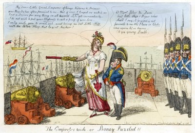 O desejo da imperatriz ou Boney Puzzled! de Isaac Robert Cruikshank