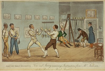 Art of Self Defence (cor litho) de Isaac Robert and George Cruikshank