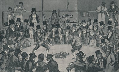 No Royal Cockpit, 1821, 1920. Artistas: Isaac Robert Cruikshank, George Cruikshank. de Isaac, Robert and George Cruikshank