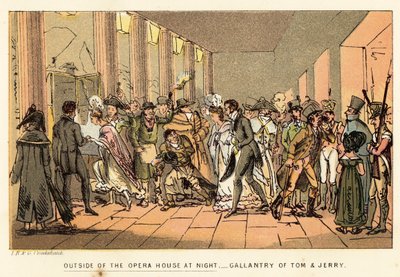 Fora da Opera House à noite de Isaac, Robert and George Cruikshank