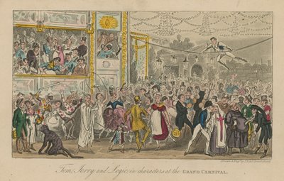 Tom Jerry e Logic em personagens no grande carnaval de Isaac, Robert and George Cruikshank