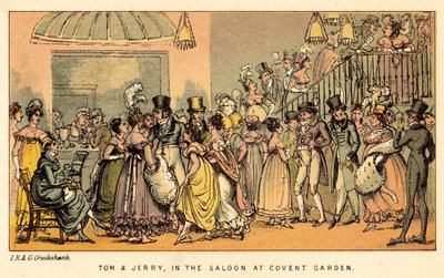 Tom e Jerry, no salão do Covent Garden de Isaac, Robert and George Cruikshank