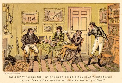 Tom e Jerry tendo a insinuação em Logics sendo explodido em Point Nonplus ou, por muito tempo procurado por John de Isaac, Robert and George Cruikshank