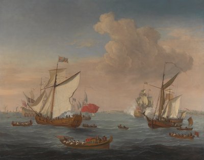 Navios no estuário do Tamisa, perto de Sheerness de Isaac Sailmaker