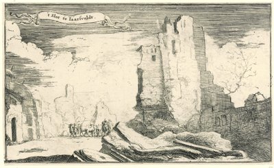O castelo de Jaarsveld, destruído pelos franceses em 1672
Slot te Iaarsveldt (título sobre o objecto)
Série de treze ilustrações de aldeias e castelos na província de Utrecht destruídos pelos franceses em 1672 (título da série) de Isaac Sorious
