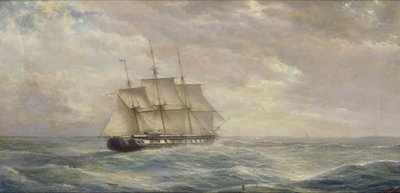 Navio britânico no alto mar, 1876 de Isaac Walter Jenner