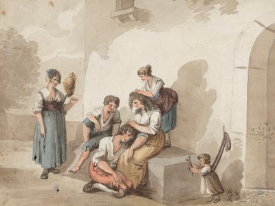 "Depois de Pinnelli" (Grupo de Camponeses Fora de uma Casa) de Isaac Weld