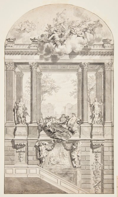 Design para Escadaria, Castelo Voorst, Haia, Holanda de Isaac de Moucheron