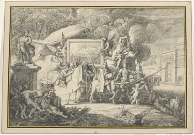 Sátira sobre a pintura e a Academia Francesa
Le Triomfe du Vangeur d