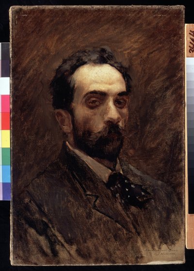 Auto-retrato. Pintura de Isaac Ilyich Levitan (1860-1900). óleo sobre tela, final de 1890. Arte russa, retrato do século XIX. Galeria Estatal Tretyakov, Moscou. de Isaak Ilyich Levitan