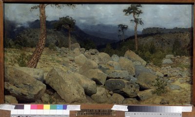 Na Montanha da Crimeia. Pintura de Isaak (Isaac) Ilyich Levitan (1860-1900), óleo sobre tela de Isaak Ilyich Levitan