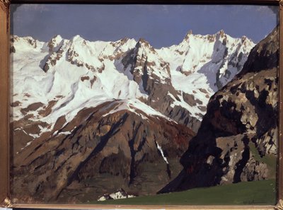 As montanhas Mont Blanc. Pintura de Isaak (Isaac) Ilyich Levitan (1860-1900), óleo sobre tela de Isaak Ilyich Levitan