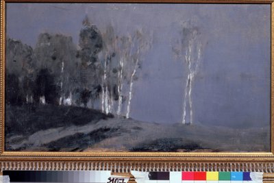 Noite de lua cheia. Pintura de Isaac (Isaac) Ilyich Levitan (1860-1900), óleo sobre tela, por volta de 1890. Arte russa, paisagem do século XIX. Galeria Estatal Tretyakov, Moscou. de Isaak Ilyich Levitan