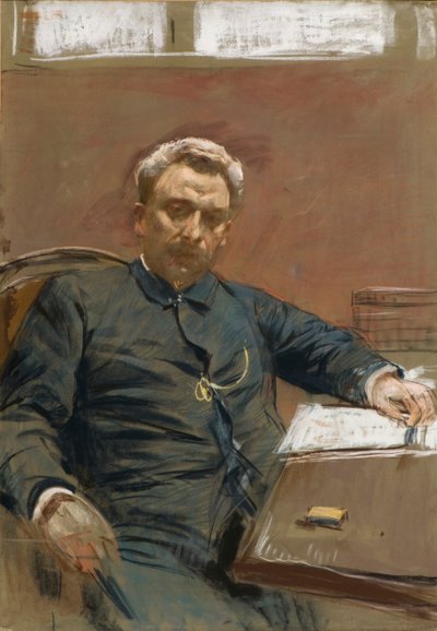 Retrato do ator de cinema mudo Alexander Pavlovich Lensky 1847-1908, década de 1890. de Isaak Ilyich Levitan