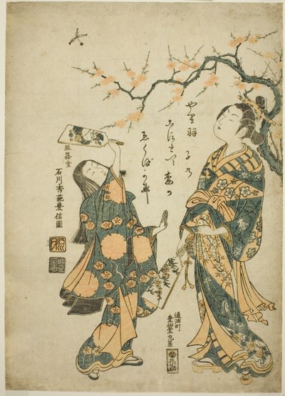 Battledore e peteca de Ishikawa Toyonobu
