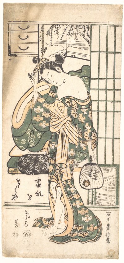 Salgueiro de verão na brisa de Ishikawa Toyonobu