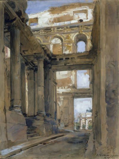 Ruínas do Palácio das Tulherias, século XIX. de Isidore Pils